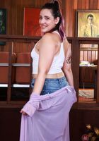 Dria Submits struts it in jeans and purple panties, Dria Submits (dri003) ATK Natural & Hairy: Dria Submits (Dria Submits struts it in jeans and purple panties)