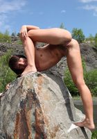 Hairy Megan spreads outside, Megan Promesita (meg023) ATK Petites: Megan Promesita (Hairy Megan spreads outside)